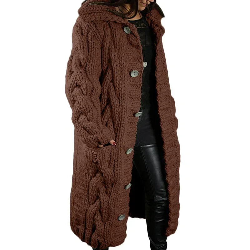 Komfortowy gruby sweter - Emma-Brązowy-S-Trend Polska