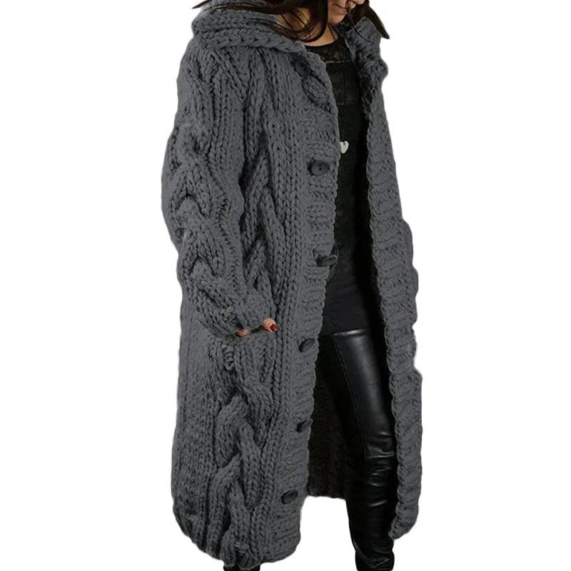 Komfortowy gruby sweter - Emma-Ciemnoszary-S-Trend Polska