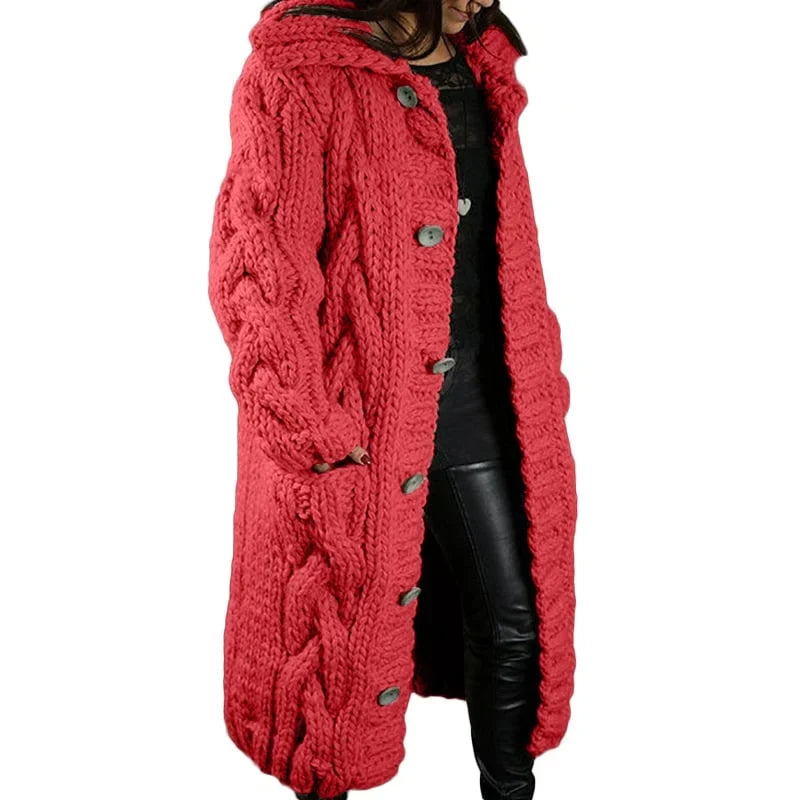 Komfortowy gruby sweter - Emma-Czerwony-S-Trend Polska