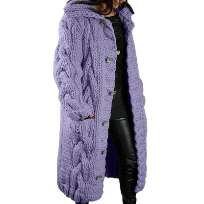Komfortowy gruby sweter - Emma-Fioletowy-S-Trend Polska