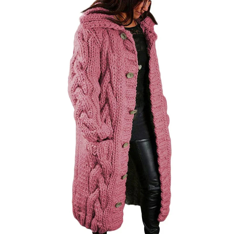 Komfortowy gruby sweter - Emma-Różowy-S-Trend Polska