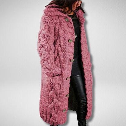 Komfortowy gruby sweter - Emma-Różowy-S-Trend Polska