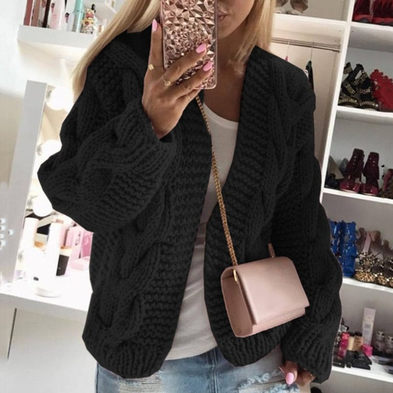 Luksusowy Kaszmirowy Sweter Damski - Camille-Czarny-S-Trend Polska