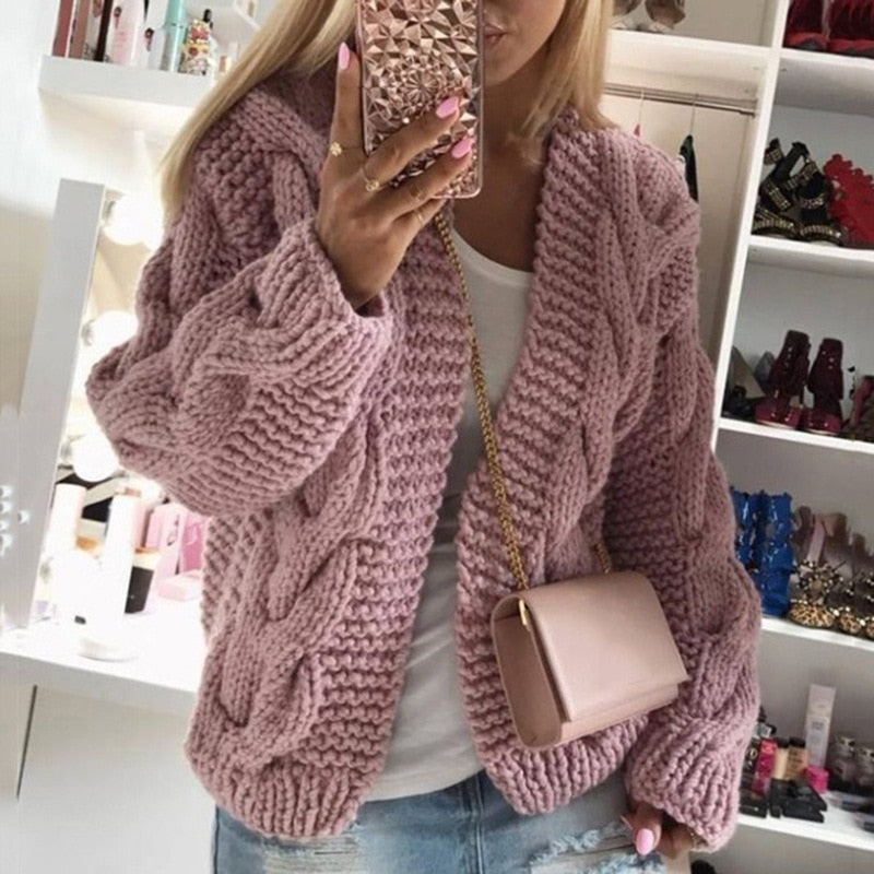 Luksusowy Kaszmirowy Sweter Damski - Camille-Różowy-S-Trend Polska