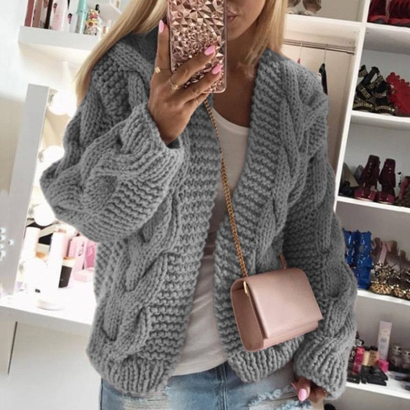 Luksusowy Kaszmirowy Sweter Damski - Camille-Szary-S-Trend Polska