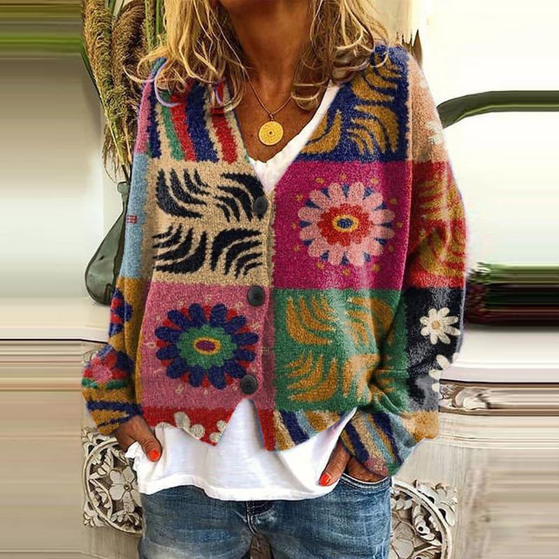 Modna kamizelka damska w stylu patchwork z guzikami - Elise-Stijl 4-S-Trend Polska