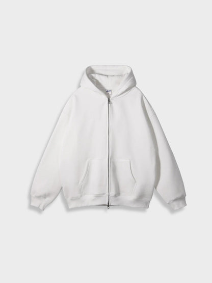 Oversized kamizelka z zamkiem - Ava-Biały-S-Trend Polska