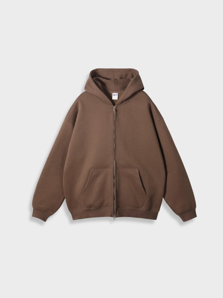 Oversized kamizelka z zamkiem - Ava-Brązowy-S-Trend Polska