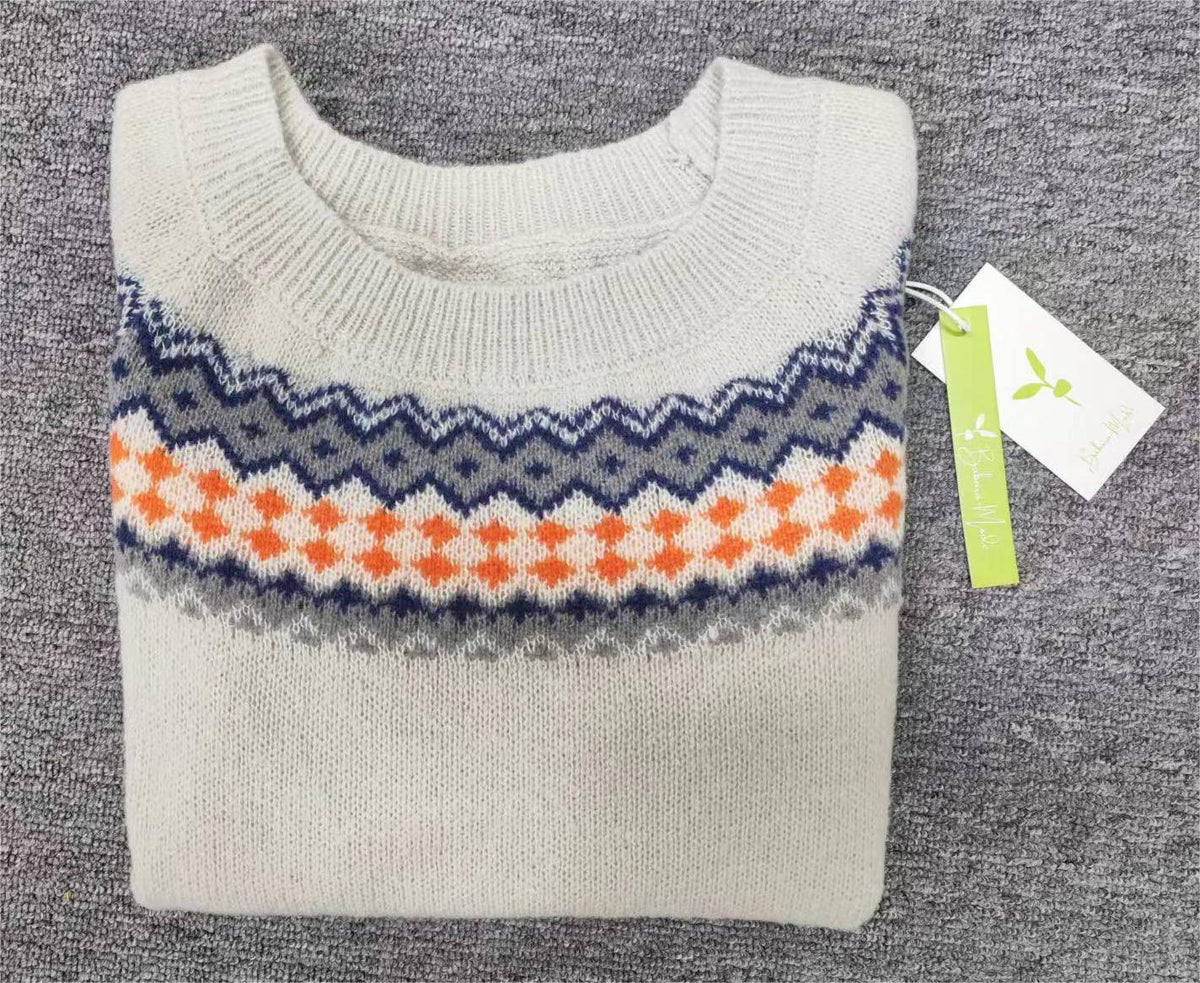Skandynawski Trendowy Sweter z Żywej Nadrukiem - NordicChic-S-Trend Polska