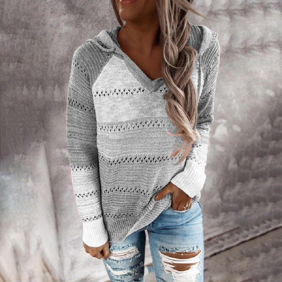 Stylowy Sweter Damski - Aurora-Szary-S-Trend Polska
