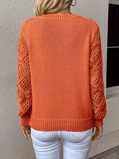Stylowy sweter damski - Elisa-Beżowy-S-Trend Polska