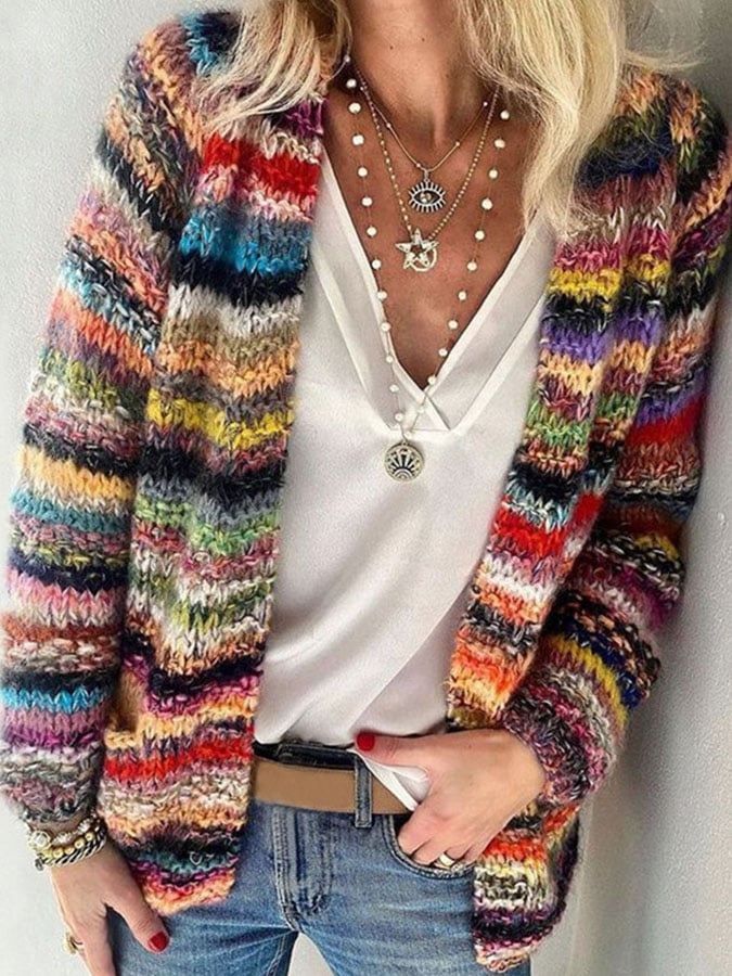 Sweter kolorowy dla kobiet - Elora-Kombinacja kolorów 1-S-Trend Polska