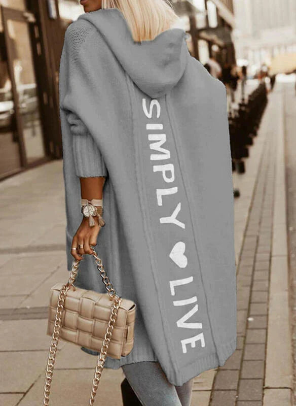 Trendy Oversized Damski Kardigan - Amelie-Szary-S-Trend Polska