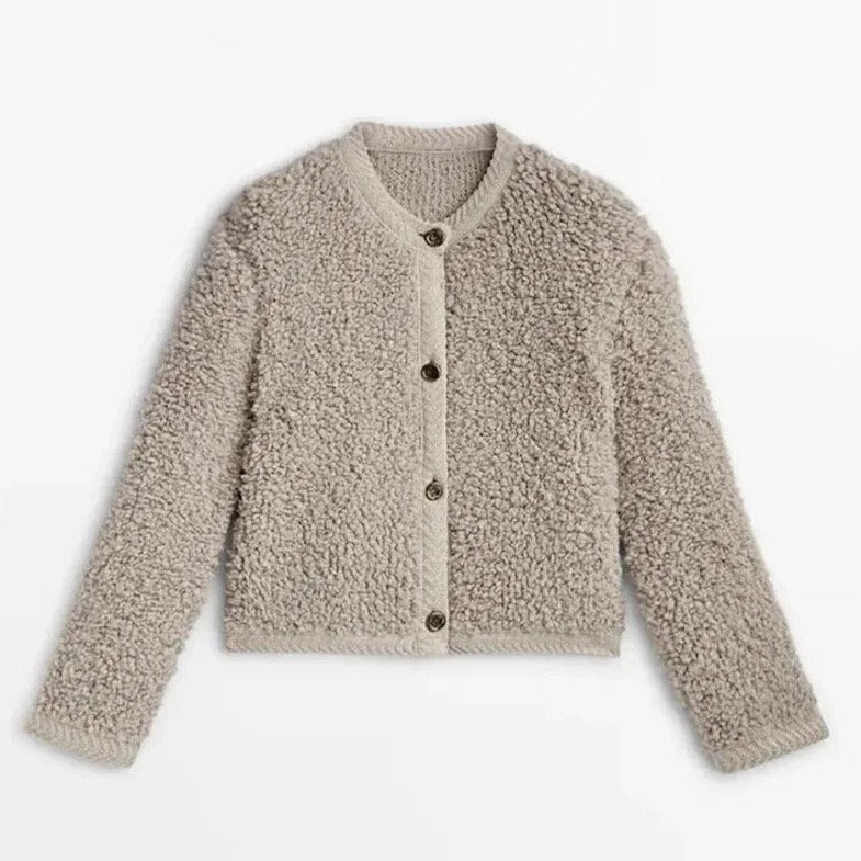 Ultra Zacht Kardigan Kamizelka - CozyTeddy-Khaki-S-Trend Polska