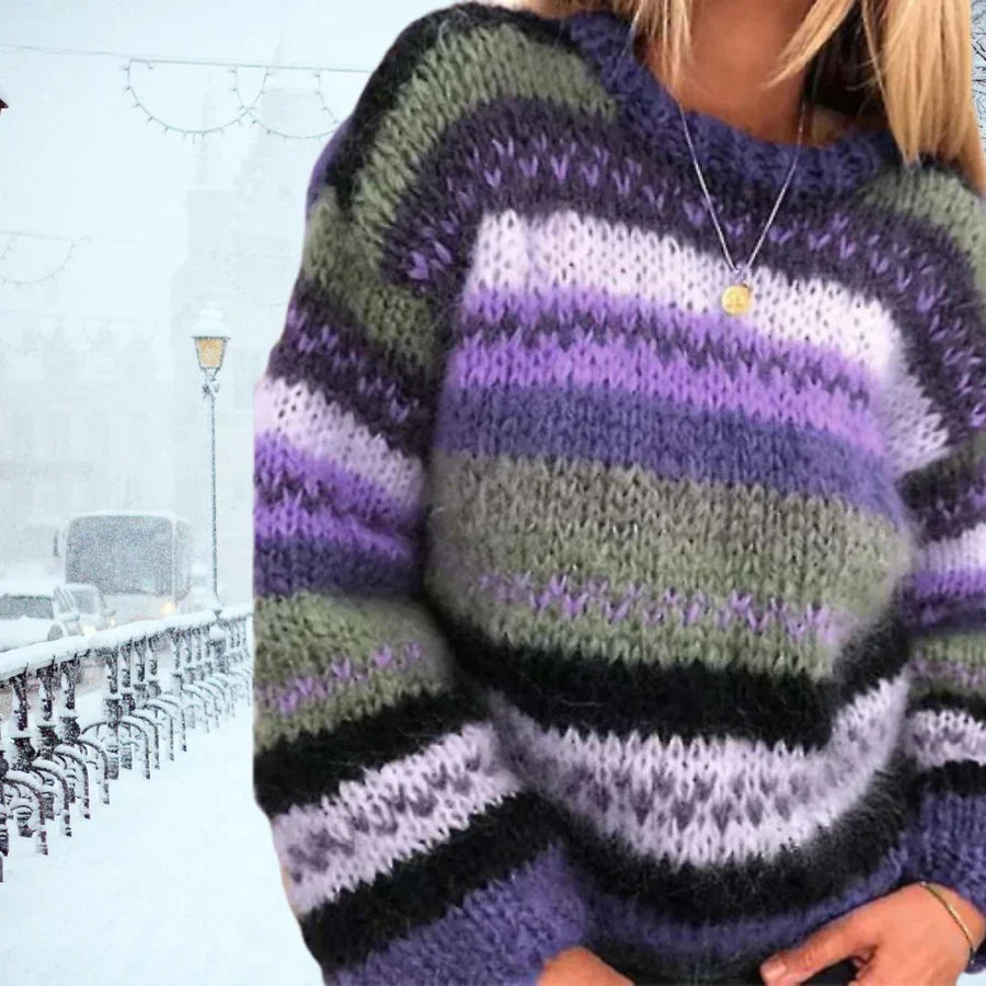 Vintage Ręcznie Robiony Sweter Damski - Celeste-Fioletowy-S-Trend Polska