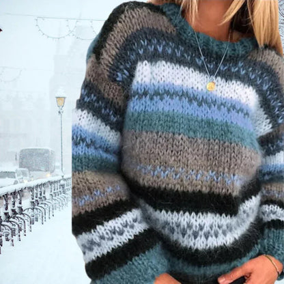 Vintage Ręcznie Robiony Sweter Damski - Celeste-Niebieski-S-Trend Polska