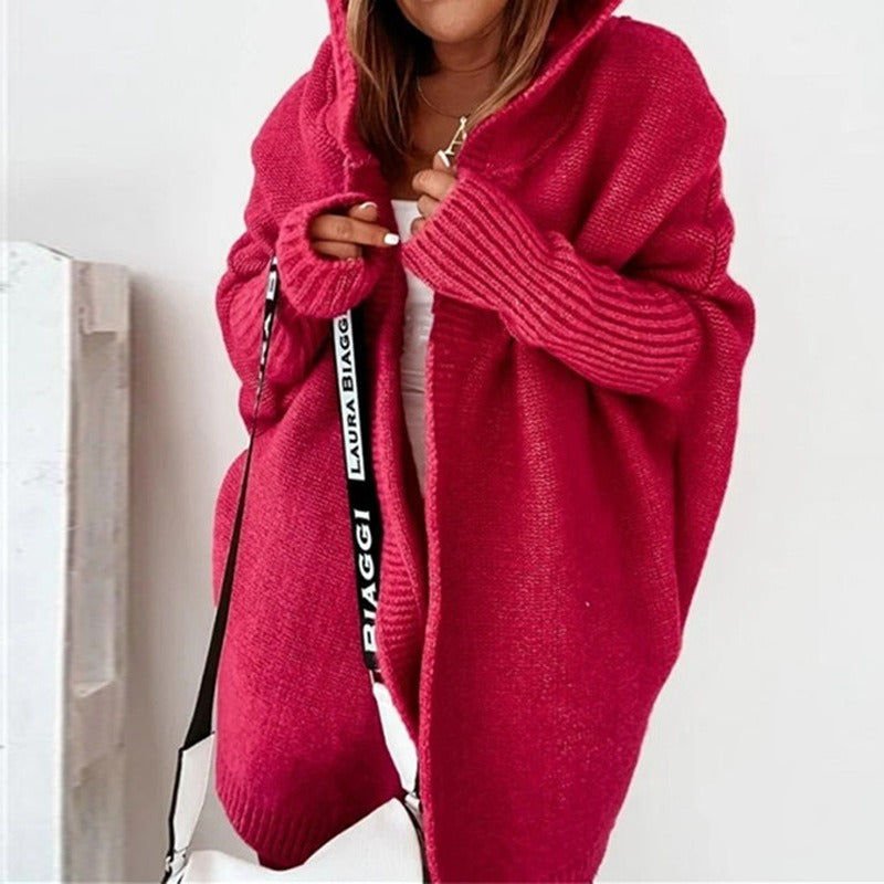 Wełniany kardigan na jesień - CuddleWrap-Czerwony-S (32-34)-Trend Polska