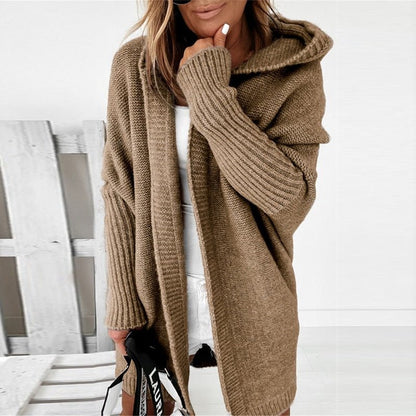 Wełniany kardigan na jesień - CuddleWrap-Khaki-S (32-34)-Trend Polska