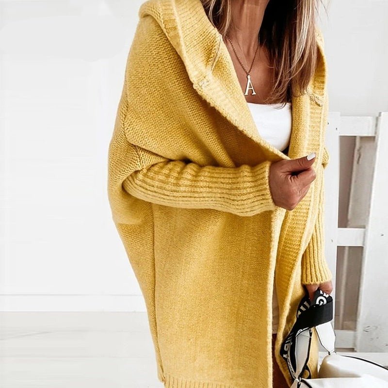 Wełniany kardigan na jesień - CuddleWrap-Żółty-S (32-34)-Trend Polska