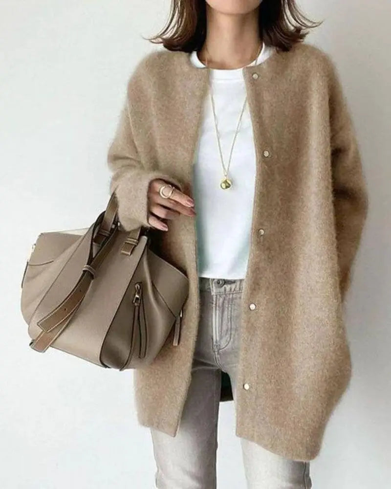 Wol-Mohair Damski sweter - Elise-Jasny brązowy-S-Trend Polska