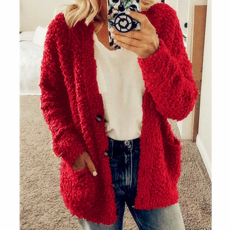 Wygodny damski sweter - Lisa-Czerwony-S-Trend Polska