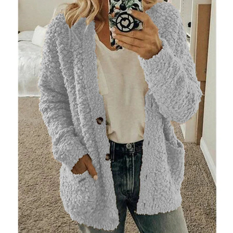 Wygodny damski sweter - Lisa-Jasnoszary-S-Trend Polska