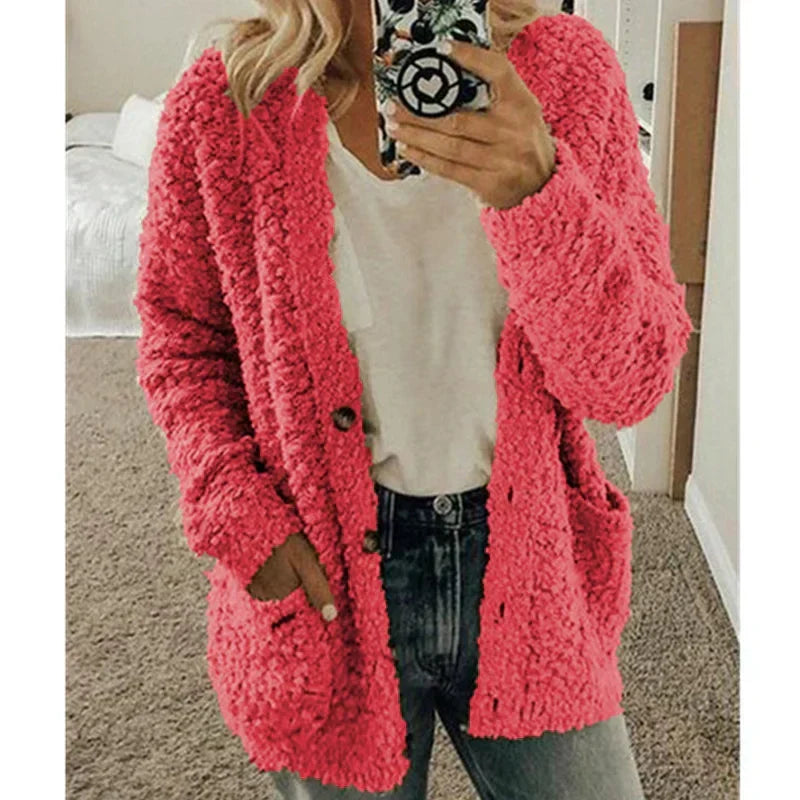 Wygodny damski sweter - Lisa-Różowy-S-Trend Polska