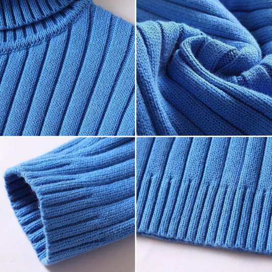 Wygodny sweter damski - Mila-Niebieski-M-Trend Polska