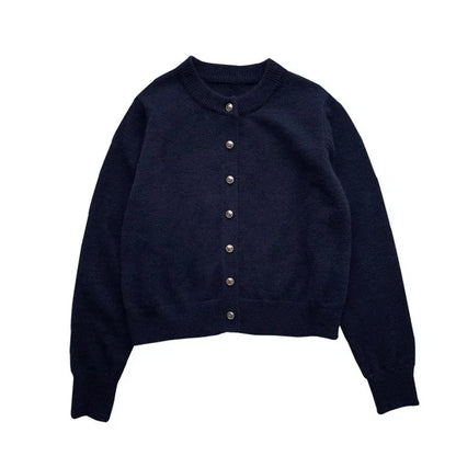 Wygodny Sweter Damski z O-dekoltem - Emilia-Ciemnoniebieski-S-Trend Polska